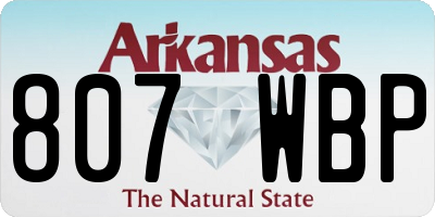 AR license plate 807WBP