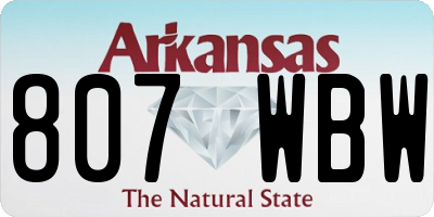 AR license plate 807WBW