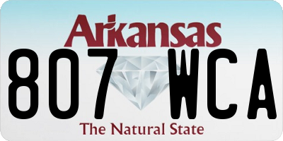 AR license plate 807WCA