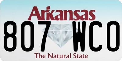 AR license plate 807WCO
