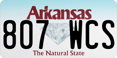 AR license plate 807WCS