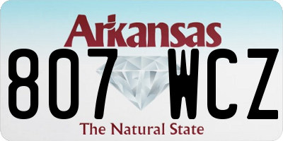 AR license plate 807WCZ