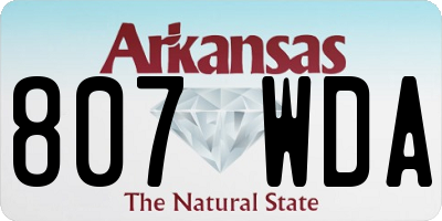 AR license plate 807WDA