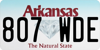 AR license plate 807WDE