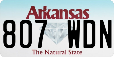 AR license plate 807WDN
