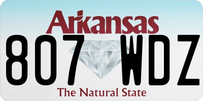 AR license plate 807WDZ