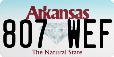 AR license plate 807WEF