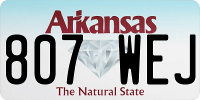 AR license plate 807WEJ
