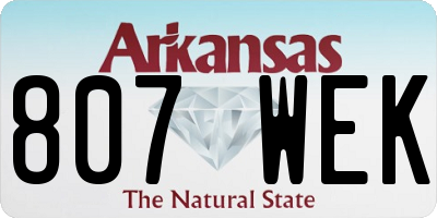 AR license plate 807WEK