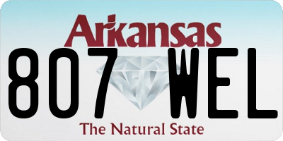 AR license plate 807WEL