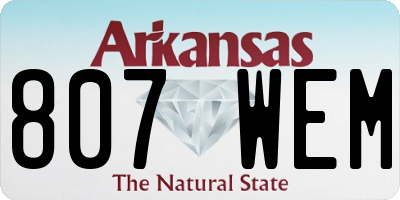 AR license plate 807WEM