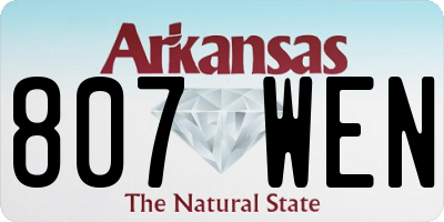 AR license plate 807WEN