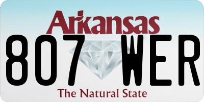 AR license plate 807WER