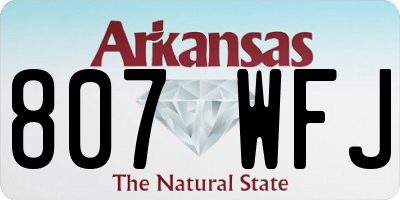AR license plate 807WFJ