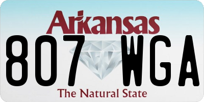 AR license plate 807WGA