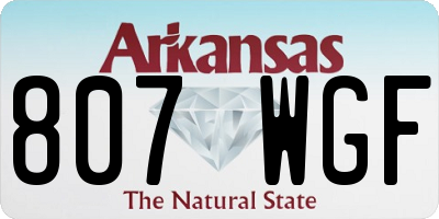 AR license plate 807WGF