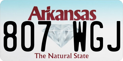 AR license plate 807WGJ