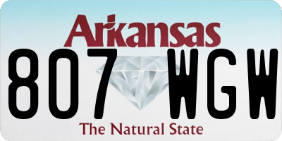 AR license plate 807WGW