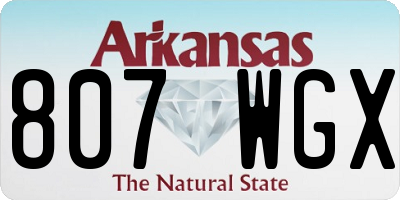AR license plate 807WGX