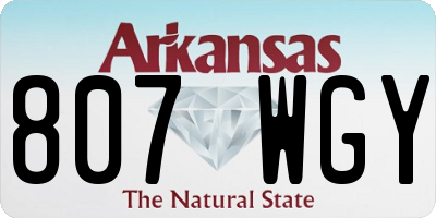 AR license plate 807WGY