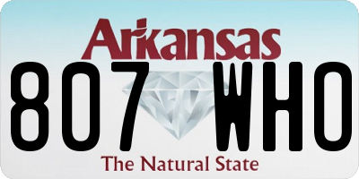 AR license plate 807WHO