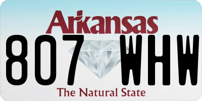 AR license plate 807WHW