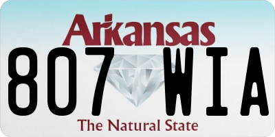 AR license plate 807WIA