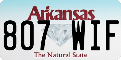 AR license plate 807WIF
