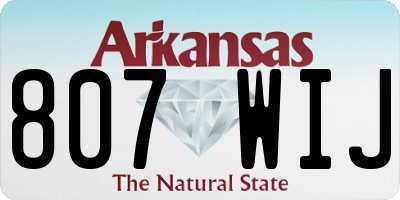 AR license plate 807WIJ