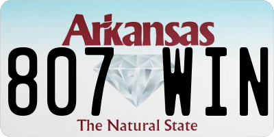 AR license plate 807WIN
