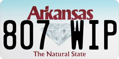 AR license plate 807WIP