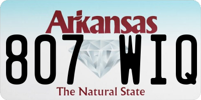 AR license plate 807WIQ