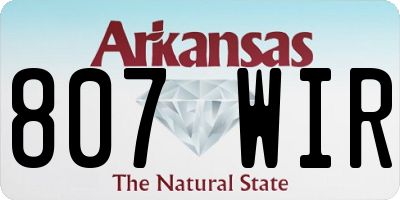 AR license plate 807WIR
