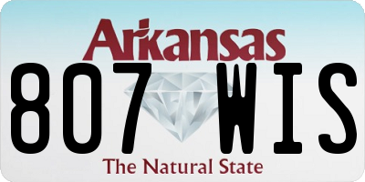 AR license plate 807WIS