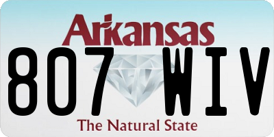 AR license plate 807WIV