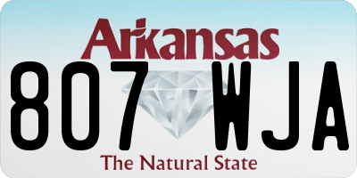 AR license plate 807WJA
