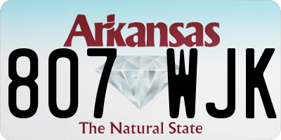 AR license plate 807WJK