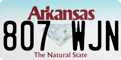 AR license plate 807WJN