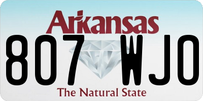 AR license plate 807WJO
