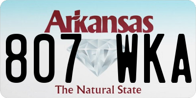 AR license plate 807WKA