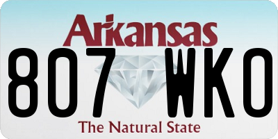 AR license plate 807WKO