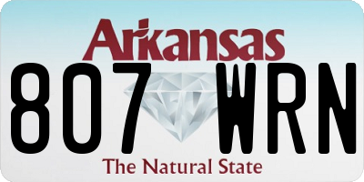AR license plate 807WRN