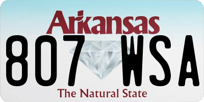 AR license plate 807WSA