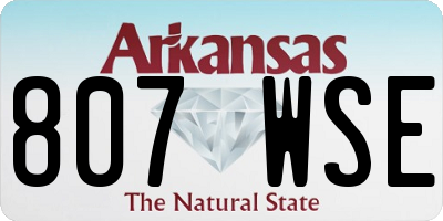 AR license plate 807WSE