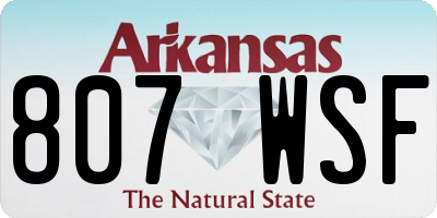 AR license plate 807WSF