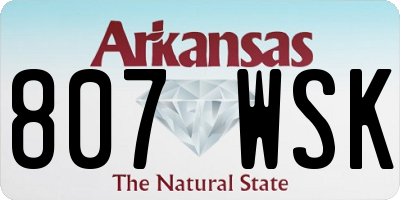 AR license plate 807WSK