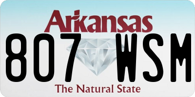 AR license plate 807WSM
