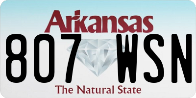 AR license plate 807WSN