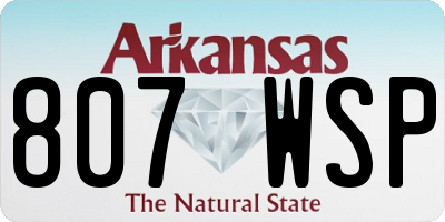 AR license plate 807WSP