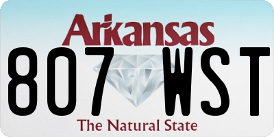 AR license plate 807WST